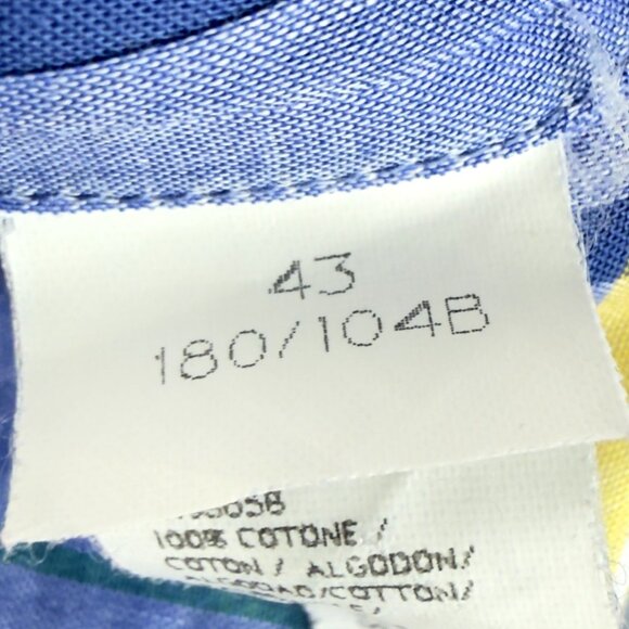 Paul & Shark  Plaid Cotton Button‑Down Shirt Blue Multi‑Color Italian Casual 43 - Picture 8 of 12